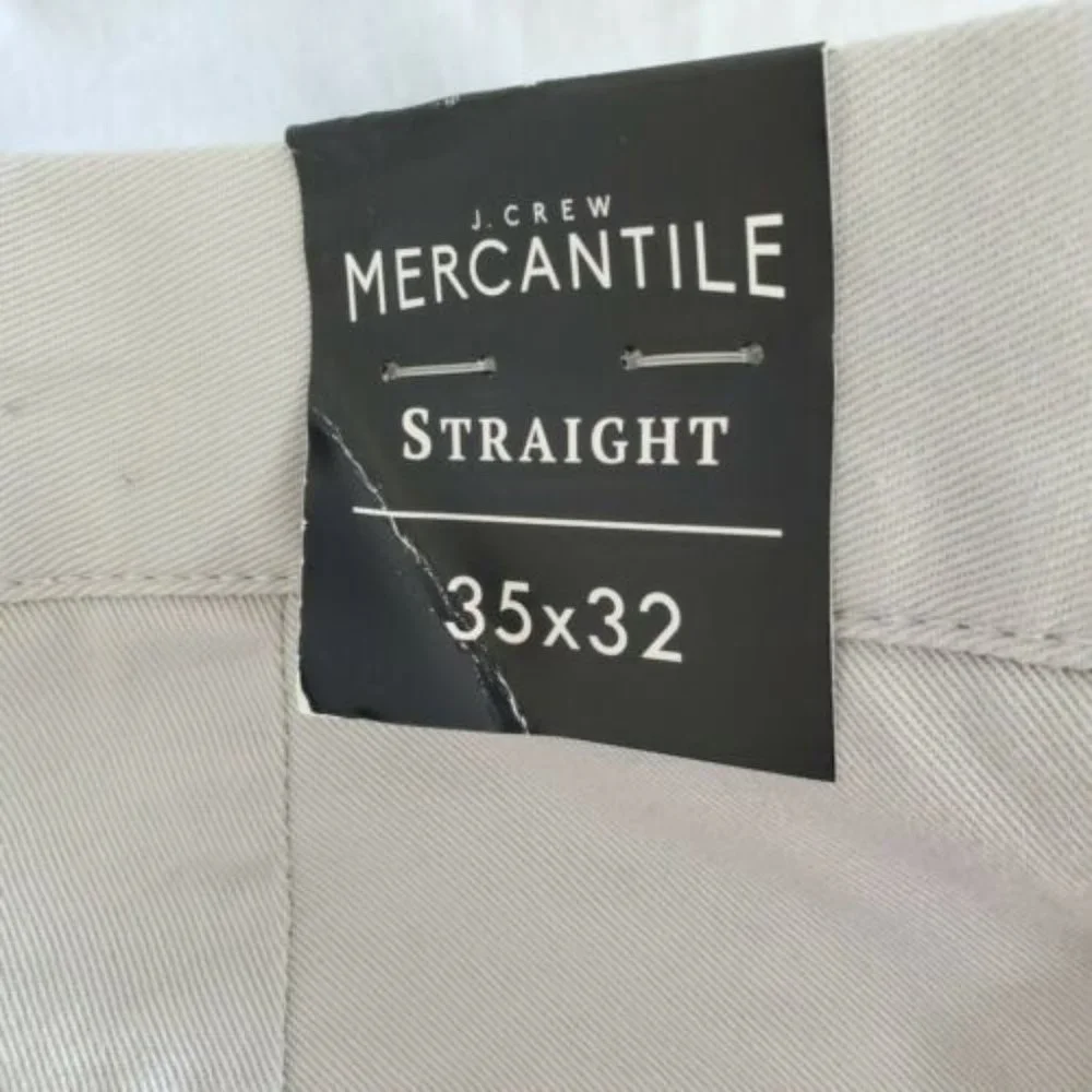 J Crew Mercantile Flex Straight OGR flat front pants 35x32 zip pockets men H3186